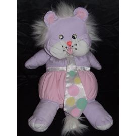 Chat Mundia Doudou Rose Violet Cravate A Pois Peluche De 60 Cm