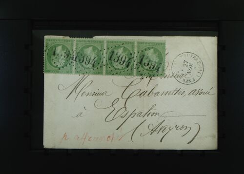 Lettre 1870 Entragay  Pour  Espalion