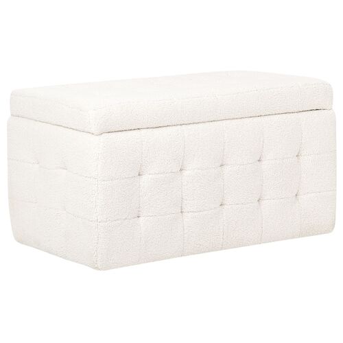 Ottoman coffre bouclé blanc MICHIGAN