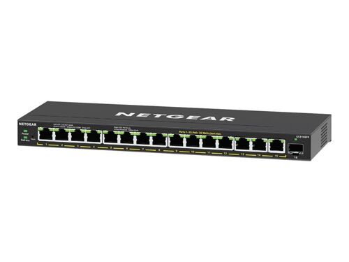 NETGEAR Plus GS316EPP - Commutateur - Géré - 15 x 10/100/1000 (PoE+) + 1 x SFP - de bureau, fixation murale - PoE+ (231 W)