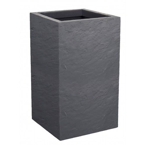 Pot Carré Haut Volcania'up - 36 L - Gris Galet Eda Plastiques