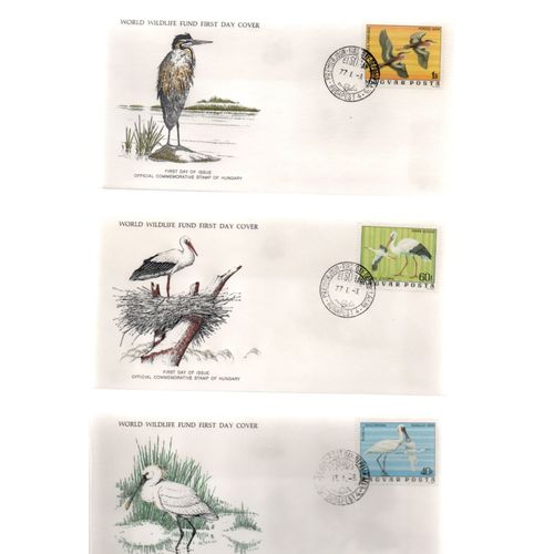 Hongrie Timbres Animaux : Les Oiseaux 1977 Wwf