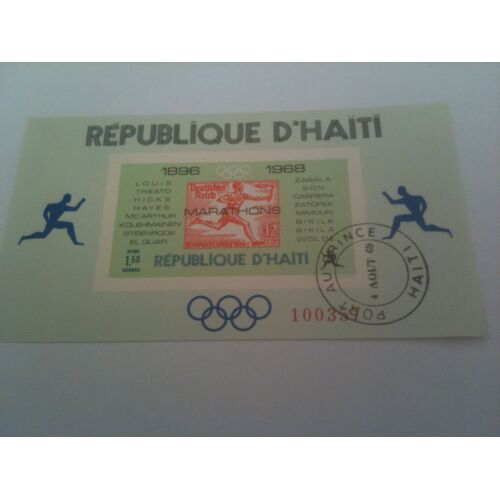 Feuillet Haiti Marathon Jeux Olympiques 1968