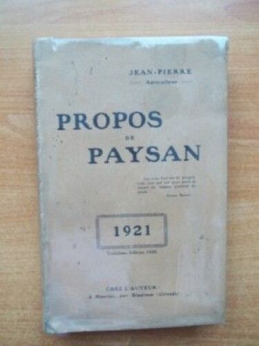 Propos De Paysan 1921
