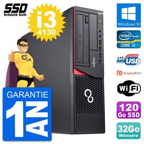 PC Fujitsu Esprimo E920 DT Intel Core i3-4130 RAM 32Go SSD 120Go Windows 10 Wifi
