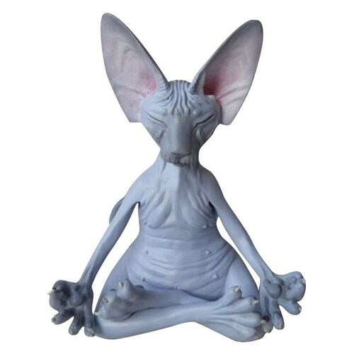 Statue de méditation pour chat, Figurine Sphynx, Sculpture d'art, Micro, décoration de jardin, maison, bureau