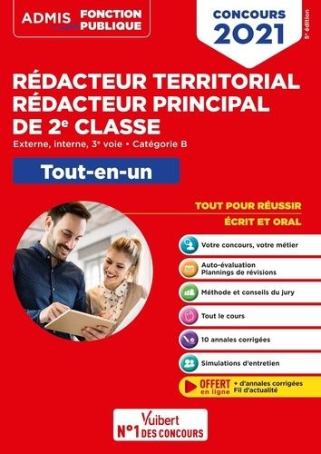 Concours Rédacteur Territorial Et Rédacteur Principal De 2e Classe - Externe, Interne, 3e Voie, Catégorie B. Tout-En-Un