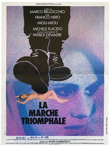 La Marche Triomphale (Marcia Trionfale) - Véritable Affiche De Cinéma Pliée - Format 40x60 Cm - De Marco Bellocchio Avec Franco Nero, Miou-Miou, Patrick Dewaere, Michele Placido - 1976 #