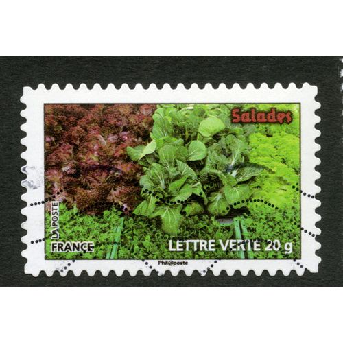 Timbre Oblitéré Salades, La Poste, France, Lettre Verte 20 G