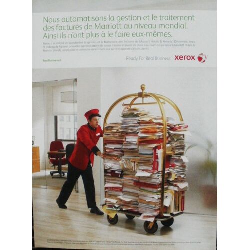 Publicité Ancienne (Novembre 2010) Pour Xerox À L'hôtel Marriot Hôtel Et Resort
