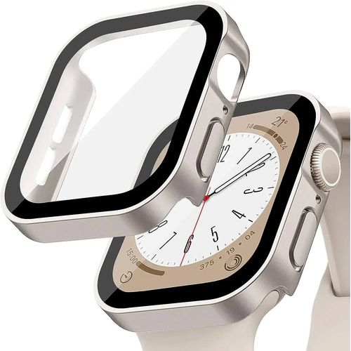 Verre Trempé + Couvercle Pour Apple Watch 11 10 9 8 7 46mm 42mm,Étui De Protection D'écran Pare-Chocs Pour Pc Iwatch Série 7 6 5 4 Se3 44 40 45mm-38mm(Series 1 2 3)-Matte 1 Stralight