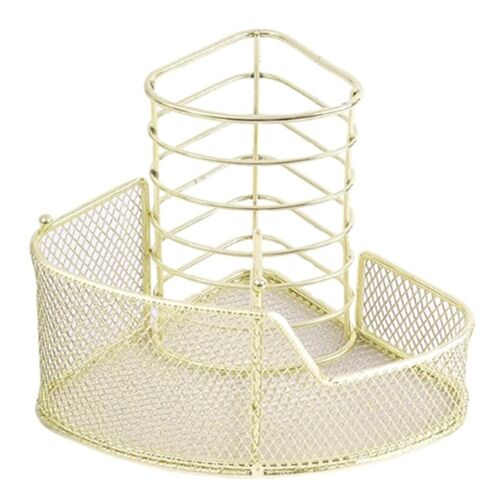 Porte-Stylo En Maille Exquis Porte-Stylo En Métal En Forme De Triangle Porte-Rangement De Papeterie En Métal 3 Compartiments Porte-Rangement De Bureau B