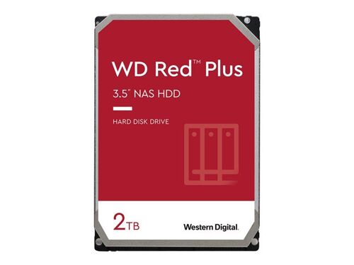 WD Red Plus WD20EFZX - Disque dur - 2 To - interne - 3.5" - SATA 6Gb/s - 5400 tours/min - mémoire tampon : 128 Mo