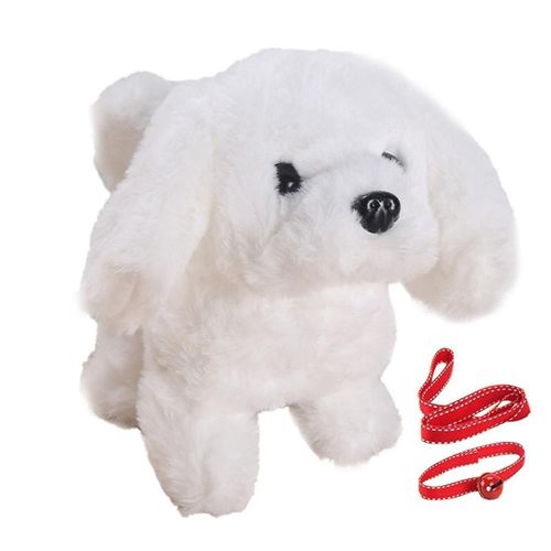 D Bébé Jouet Chien Qui Marche Aboiements Queue Remuant En Peluche Interactif Électronique Animaux Jouets Pour Chiot Pour Filles