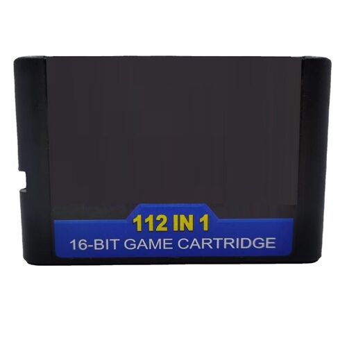 Carte De Jeu 112 En 1 16 Bits Pour Jeu Megadrive Pour Pal Et Ntsc, Noir