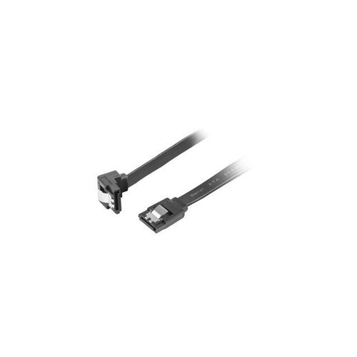 Lanberg CA-SASA-13CU-0050-BK - Câble SATA III (6GB/S) Femelle/Femelle, Connexion Coudée et Clip Métal 50 cm Couleur Noir