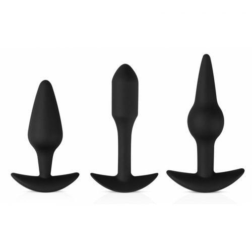 Plug Anal Silicone Kit De 3 Plugs Pleasure Noirs Easytoys Anal Collection