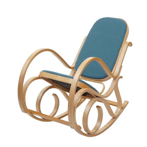 Fauteuil À Bascule M41, Fauteuil Tv, Bois Massif   Aspect Chêne, Tissu/Textile Vert