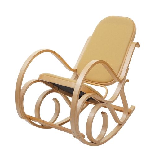 Fauteuil À Bascule M41, Fauteuil Tv, Bois Massif   Aspect Chêne, Jaune