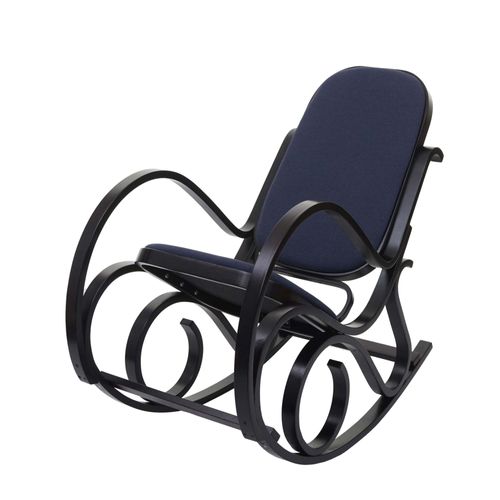 Fauteuil À Bascule M41, Fauteuil Tv, Bois Massif   Aspect Noyer, Tissu/Textile Gris Anthracite