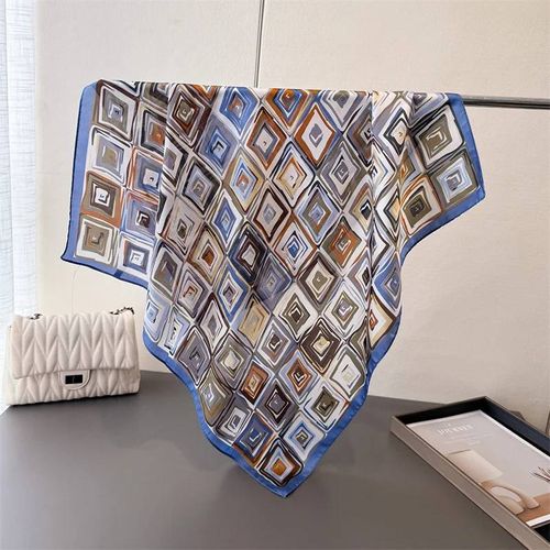 70cm Carré Citron Imprimé Jaune Carré Foulard En Soie Décontracté Élégant Mince Respirant Cou Femmes Coupe-Vent Tête Enveloppement Foulards De Cheveux-70x70cm-Jnc1094-02