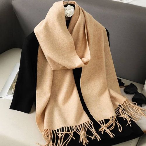 62 Couleurs Solide Femmes Hiver Écharpe Chaud Épaissir Cachemire Châle En Plein Air Mode Luxe Glands Pashmina Dame Wrap Coupe-Vent Foulards-33x180cm-Dfp001-47