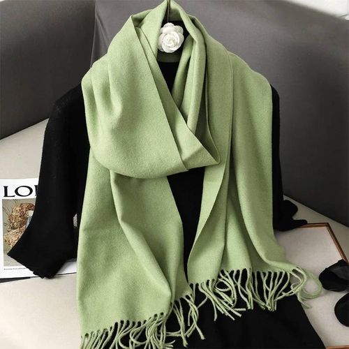 62 Couleurs Solide Femmes Hiver Écharpe Chaud Épaissir Cachemire Châle En Plein Air Mode Luxe Glands Pashmina Dame Wrap Coupe-Vent Foulards-33x180cm-Dfp001-58
