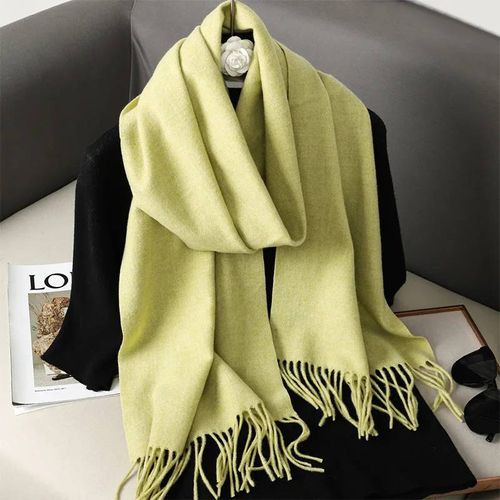 62 Couleurs Solide Femmes Hiver Écharpe Chaud Épaissir Cachemire Châle En Plein Air Mode Luxe Glands Pashmina Dame Wrap Coupe-Vent Foulards-33x180cm-Dfp001-57