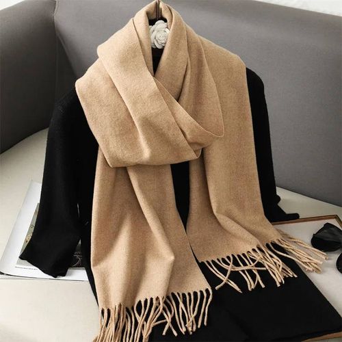 62 Couleurs Solide Femmes Hiver Écharpe Chaud Épaissir Cachemire Châle En Plein Air Mode Luxe Glands Pashmina Dame Wrap Coupe-Vent Foulards-33x180cm-Dfp001-62