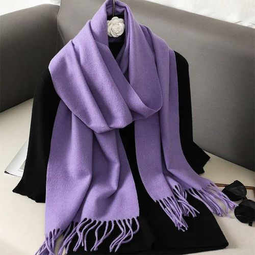 62 Couleurs Solide Femmes Hiver Écharpe Chaud Épaissir Cachemire Châle En Plein Air Mode Luxe Glands Pashmina Dame Wrap Coupe-Vent Foulards-33x180cm-Dfp001-59
