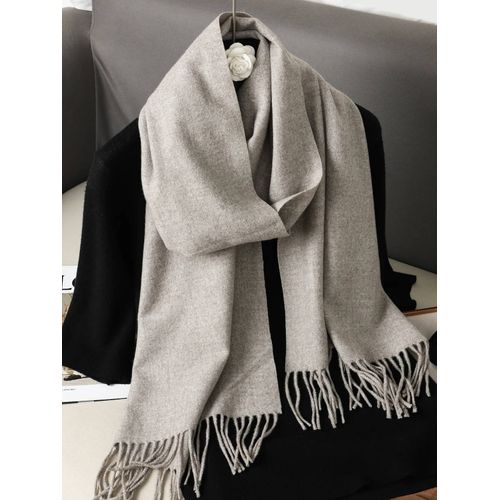 62 Couleurs Solide Femmes Hiver Écharpe Chaud Épaissir Cachemire Châle En Plein Air Mode Luxe Glands Pashmina Dame Wrap Coupe-Vent Foulards-33x180cm-Dfp001-61