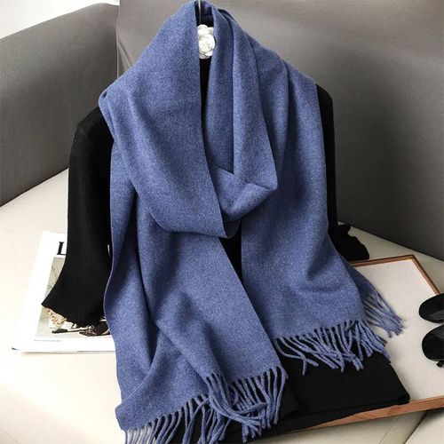 62 Couleurs Solide Femmes Hiver Écharpe Chaud Épaissir Cachemire Châle En Plein Air Mode Luxe Glands Pashmina Dame Wrap Coupe-Vent Foulards-33x180cm-Dfp001-22