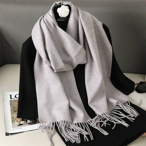 62 Couleurs Solide Femmes Hiver Écharpe Chaud Épaissir Cachemire Châle En Plein Air Mode Luxe Glands Pashmina Dame Wrap Coupe-Vent Foulards-33x180cm-Dfp001-27