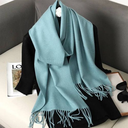 62 Couleurs Solide Femmes Hiver Écharpe Chaud Épaissir Cachemire Châle En Plein Air Mode Luxe Glands Pashmina Dame Wrap Coupe-Vent Foulards-33x180cm-Dfp001-23