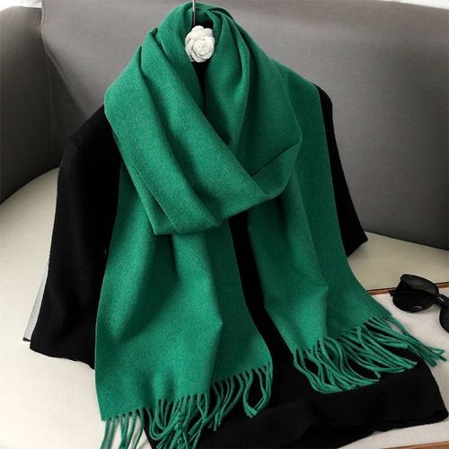 62 Couleurs Solide Femmes Hiver Écharpe Chaud Épaissir Cachemire Châle En Plein Air Mode Luxe Glands Pashmina Dame Wrap Coupe-Vent Foulards-33x180cm-Dfp001-32