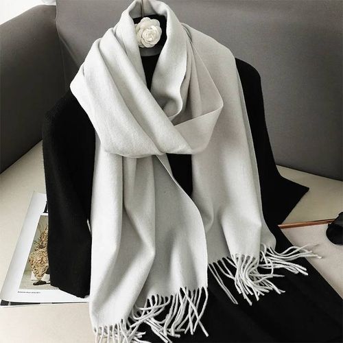 62 Couleurs Solide Femmes Hiver Écharpe Chaud Épaissir Cachemire Châle En Plein Air Mode Luxe Glands Pashmina Dame Wrap Coupe-Vent Foulards-33x180cm-Dfp001-26