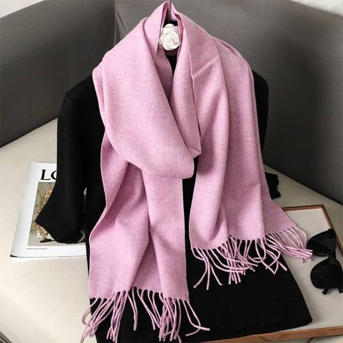 62 Couleurs Solide Femmes Hiver Écharpe Chaud Épaissir Cachemire Châle En Plein Air Mode Luxe Glands Pashmina Dame Wrap Coupe-Vent Foulards-33x180cm-Dfp001-52