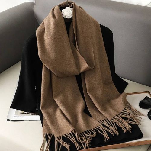 62 Couleurs Solide Femmes Hiver Écharpe Chaud Épaissir Cachemire Châle En Plein Air Mode Luxe Glands Pashmina Dame Wrap Coupe-Vent Foulards-33x180cm-Dfp001-40