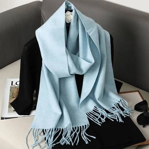 62 Couleurs Solide Femmes Hiver Écharpe Chaud Épaissir Cachemire Châle En Plein Air Mode Luxe Glands Pashmina Dame Wrap Coupe-Vent Foulards-33x180cm-Dfp001-51