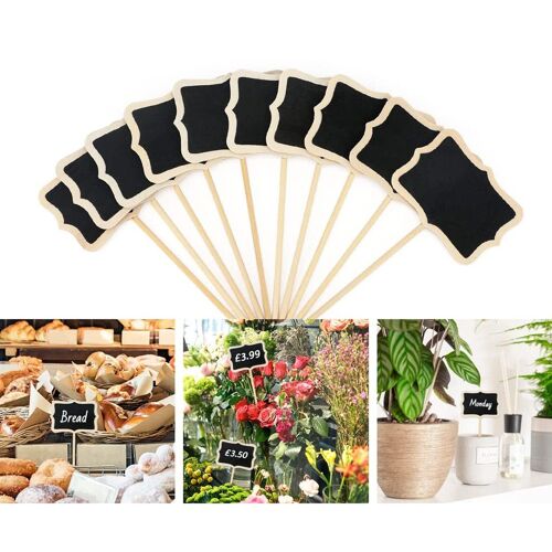20 Pcs Étiquettes Pour Plantes Étiquettes Potager Etiquettes À Planter Mini Tableau En Bois Étiquettes Noir Jardin Étiquettes,Polygone