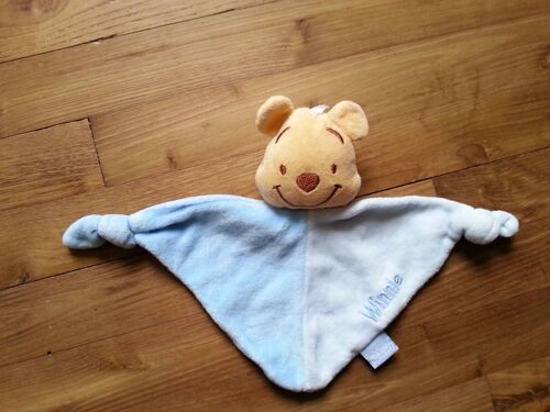 Ours Bear Bar Doudou Plat Triangle Marron Bleu Disney Baby Gsa Winnie L'ourson The Pooh
