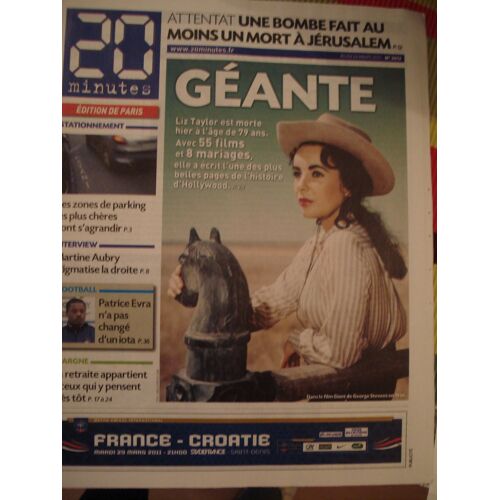 Elizabeth Taylor En Couverture De 20 Minutes