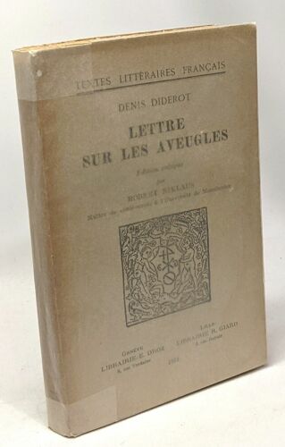 Lettre Sur Les Aveugles - Édition Critique Par Robert Niklaus - Textes Littéraires Français