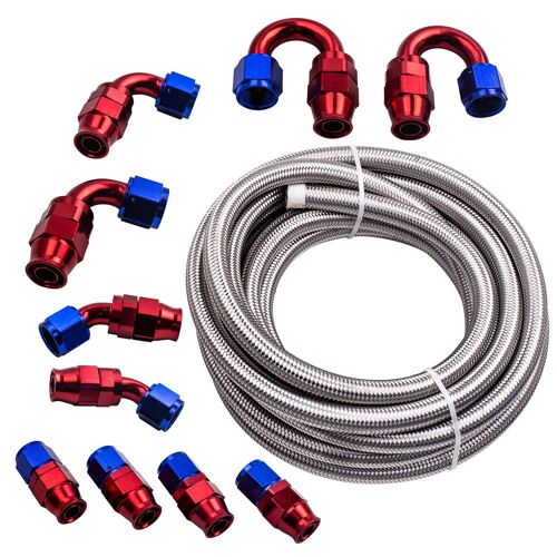 An10 An -10 10an 6 Meters Ptfe E85 Ethanol Oil Line Fuel Hose End Fittings Kit