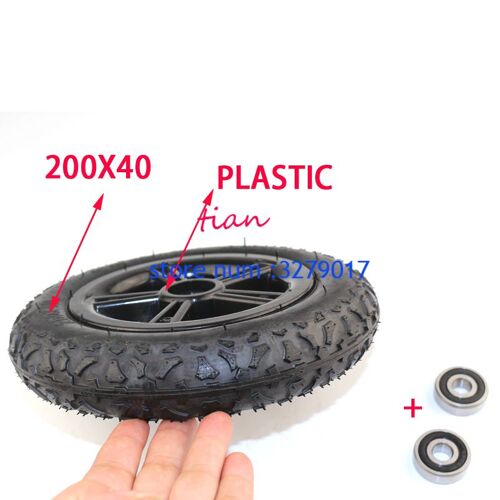 Pneu En Caoutchouc Pour Vélo Pliant, Taille 200x40, Accessoires De Voiture Pour Bébé, Jante De Roue De 8 Pouces Avec Pneu Intérieur