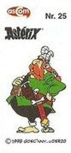 Sticker Autocollant Ascom - Astérix N°25 : Barbe Rouge Chef Des Pirates - Série 2 - Goscinny - Uderzo - 1998 - Bubble Gum - 7x3,5 Cm
