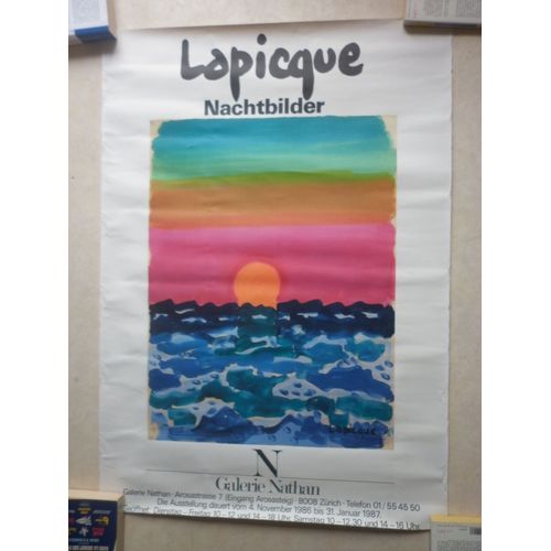 Affiche De Lapicque : Nachtbilder.. N Galerie Nathan (Zürich 1986)