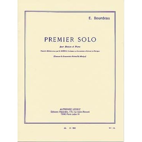 Bourdeau : Premier Solo