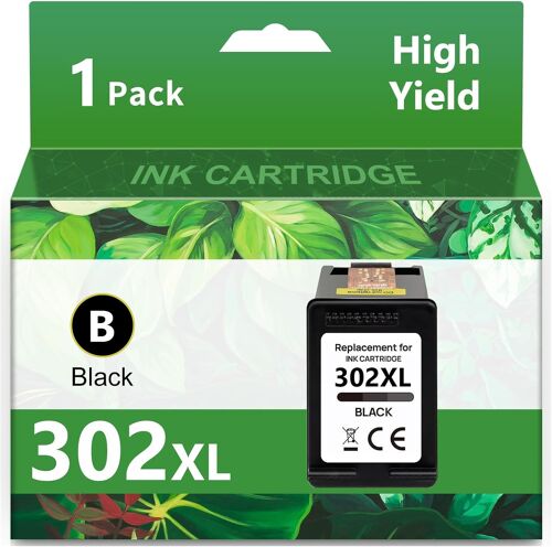 302XL Cartouches d'encre Remplacement pour HP 302 Noir pour Cartouche Encre HP 302 XL Compatible pour HP Envy 4520 4525 4527 HP DeskJet 1110 2130 3639 3632 HP Officejet 3831 3833 3830