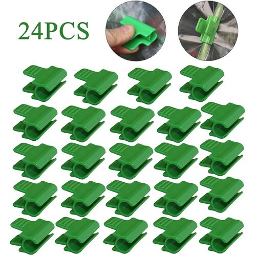 Lot De 24 Clips En Plastique Pour Serre, Filet, Tuteur Diamètre Extérieur De 16 Mm,Fixations Pour Serre,Serre Film Pinces